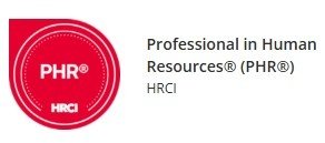 Professional in Human Resources PHR credential badge from HRCI
